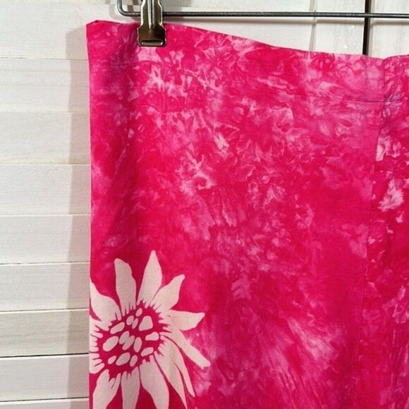 Beach Pants Medium Large Slit Wrap Floral Pink Pants M/L - Picture 7 of 9